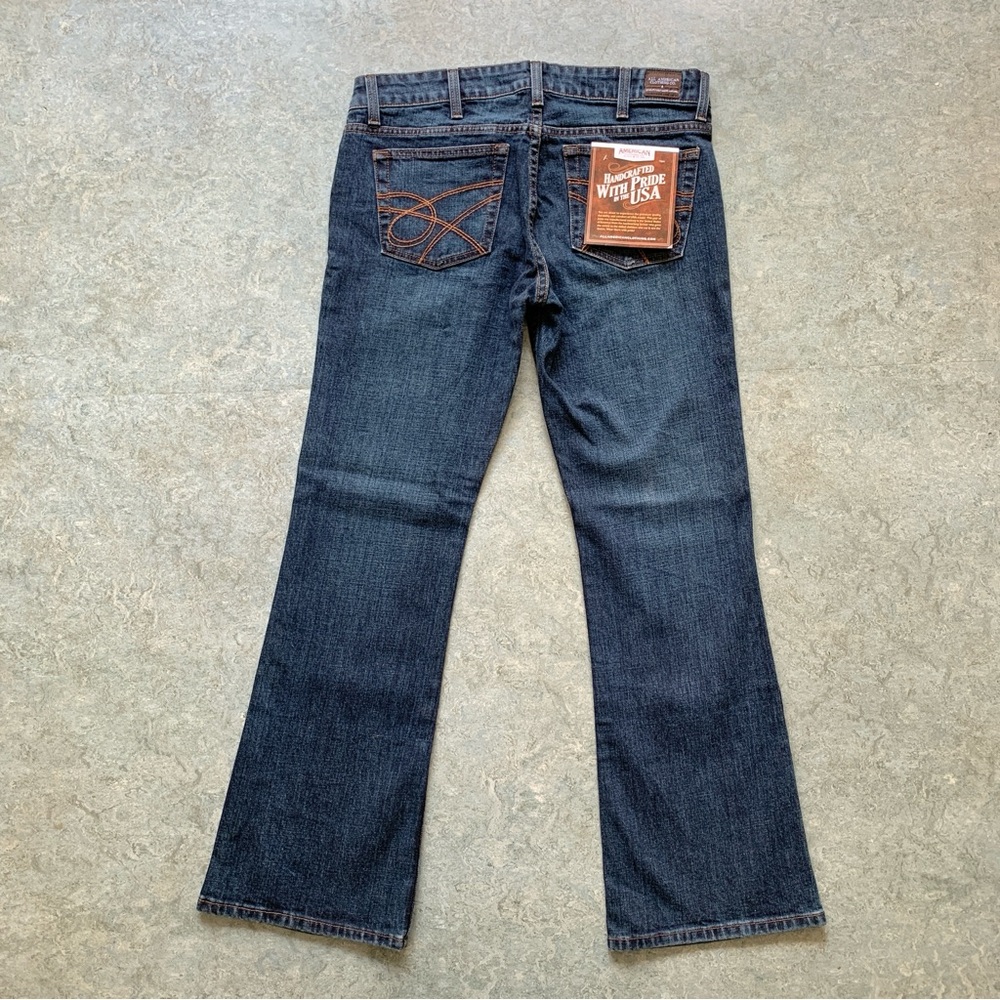 dark blue boot cut jeans low rise made in USA new with tags